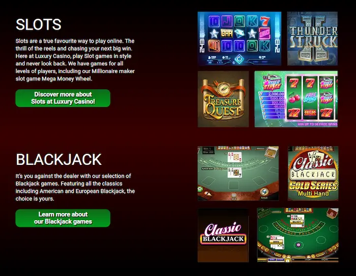 Luxury Casino New Zealand games